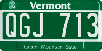 VT license plate QGJ713