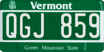 VT license plate QGJ859