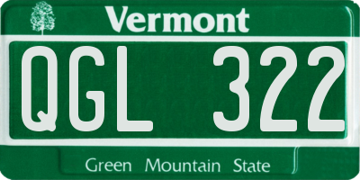 VT license plate QGL322
