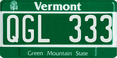 VT license plate QGL333