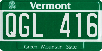 VT license plate QGL416