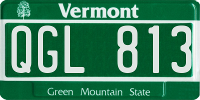 VT license plate QGL813