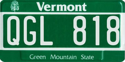 VT license plate QGL818