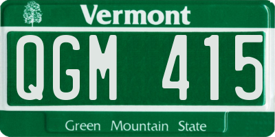 VT license plate QGM415