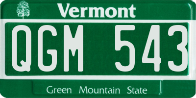 VT license plate QGM543