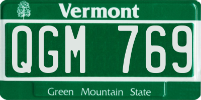 VT license plate QGM769