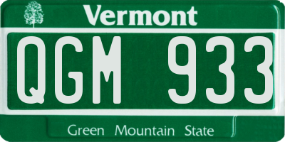 VT license plate QGM933