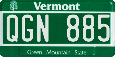 VT license plate QGN885