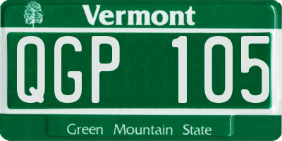 VT license plate QGP105