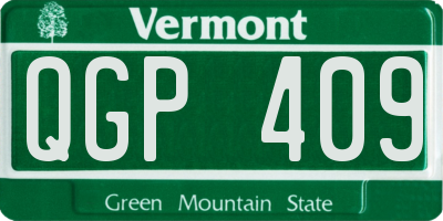 VT license plate QGP409