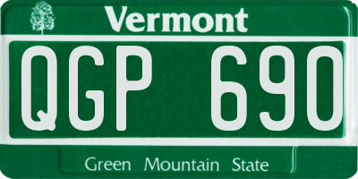 VT license plate QGP690