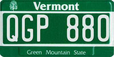 VT license plate QGP880
