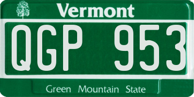 VT license plate QGP953