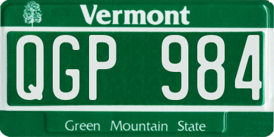 VT license plate QGP984