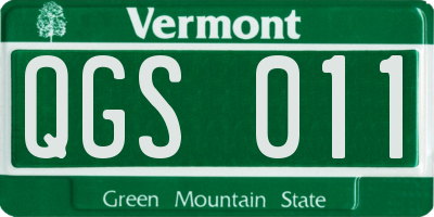 VT license plate QGS011