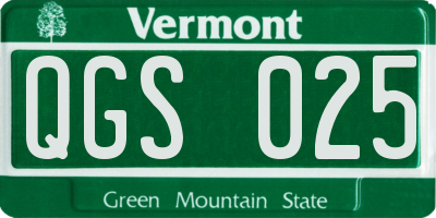 VT license plate QGS025