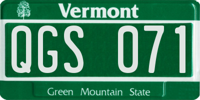 VT license plate QGS071