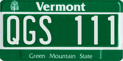 VT license plate QGS111