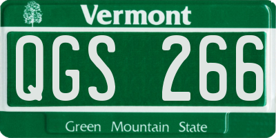 VT license plate QGS266
