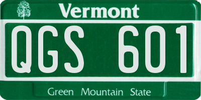 VT license plate QGS601