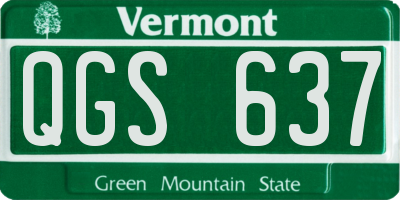 VT license plate QGS637