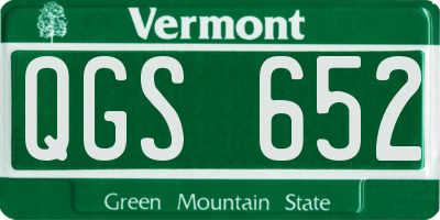 VT license plate QGS652