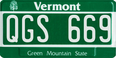 VT license plate QGS669