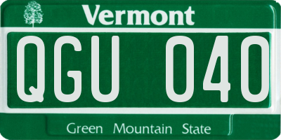 VT license plate QGU040