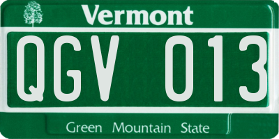 VT license plate QGV013