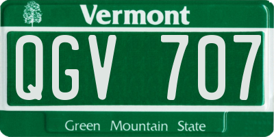 VT license plate QGV707