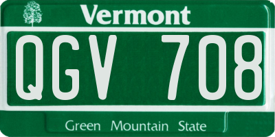 VT license plate QGV708