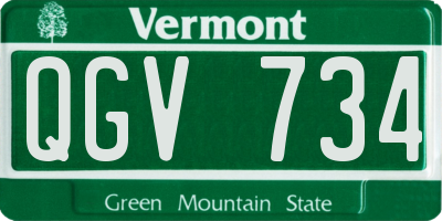 VT license plate QGV734