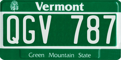 VT license plate QGV787