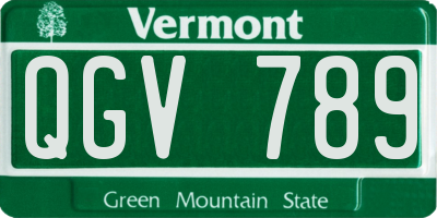 VT license plate QGV789