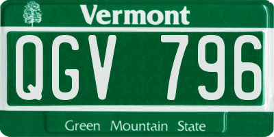 VT license plate QGV796