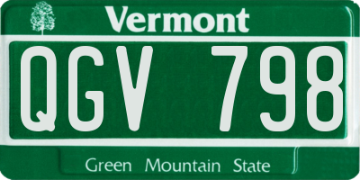 VT license plate QGV798