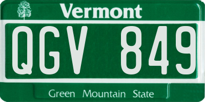 VT license plate QGV849
