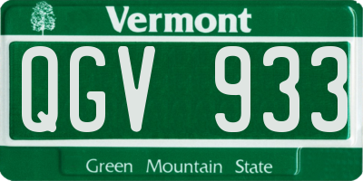 VT license plate QGV933