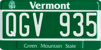 VT license plate QGV935