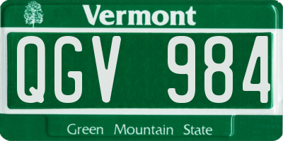 VT license plate QGV984