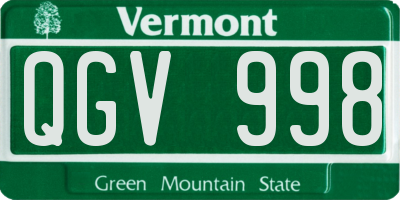 VT license plate QGV998