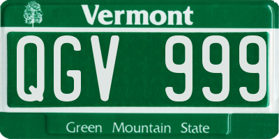 VT license plate QGV999