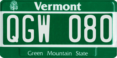 VT license plate QGW080