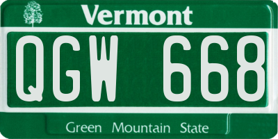 VT license plate QGW668