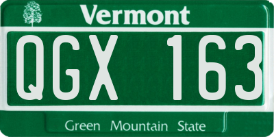 VT license plate QGX163
