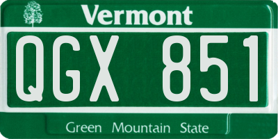 VT license plate QGX851