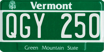 VT license plate QGY250