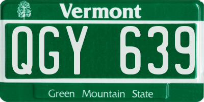 VT license plate QGY639