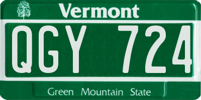 VT license plate QGY724