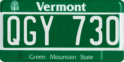 VT license plate QGY730